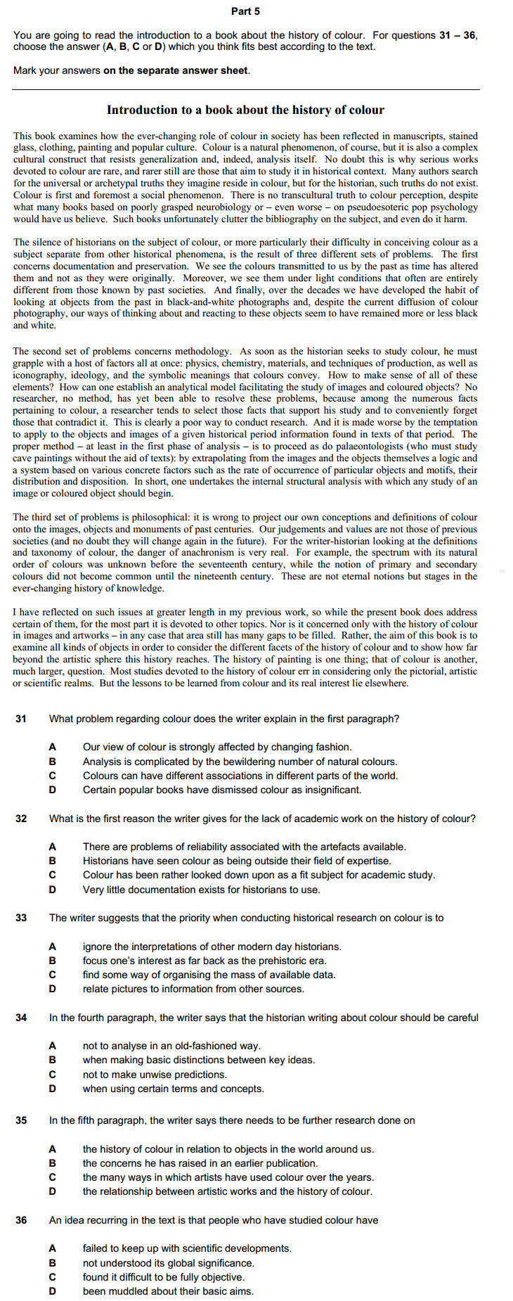 CAE: Reading and Use of English, задание 5