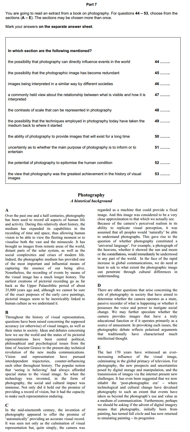 CPE: Reading and Use of English, задание 7